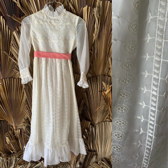 Vintage Other - Vintage 70s Girls Dress Prairie Dress Cottagecore